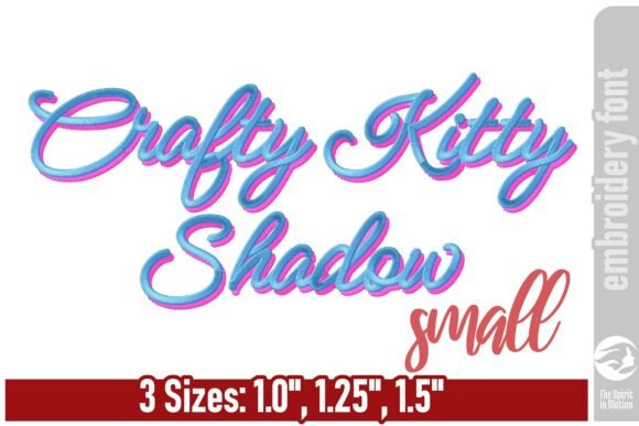 Crafty Kitty Shadow Embroidery Font - S