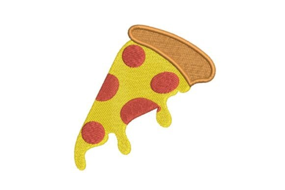 Dripping Pizza Slice Embroidery Design