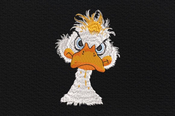 Grumpy Duck Embroidery Design