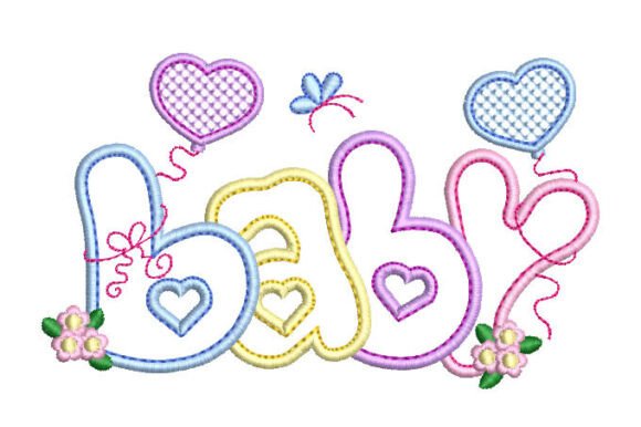 Letter Baby with Flowers and Heart Embroidery