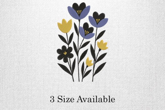 Modern Floral Machine Embroidery Design