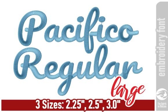 Pacifico Regular Embroidery Font - L