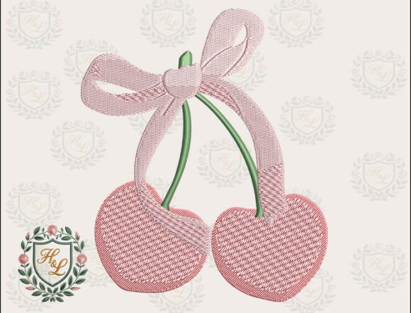 Pink Cherry Embroidery