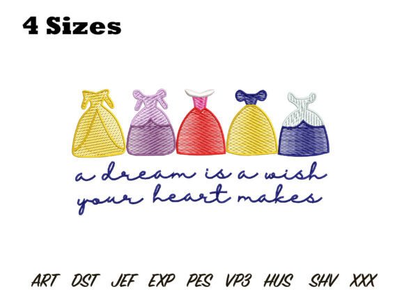 Princess Dress Embroidery Design