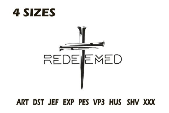 Redeemed Cross Embroidery Design