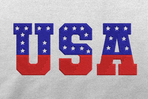 USA America Embroidery Design