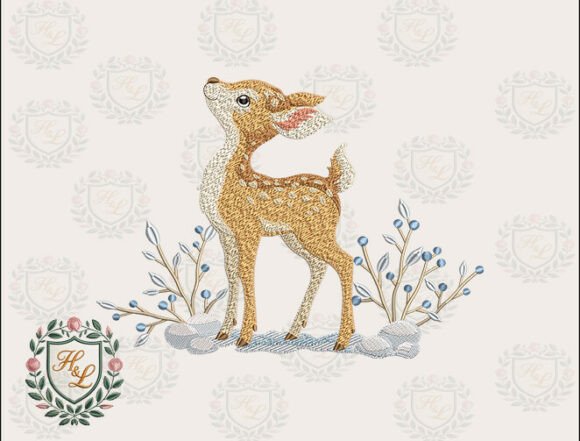 Woodland Fawn Embroidery Files